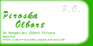 piroska olbort business card
